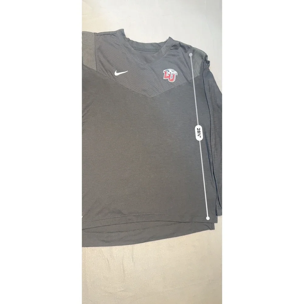 Nike Liberty University Flames Dri-FIT Long Sleeve Training Top Gray Mens XL